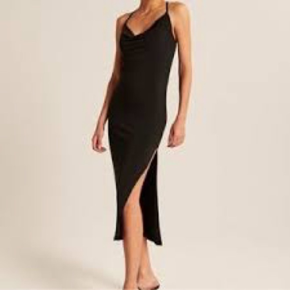 Abercrombie Cowl Neck Strapy Midi new with tags black